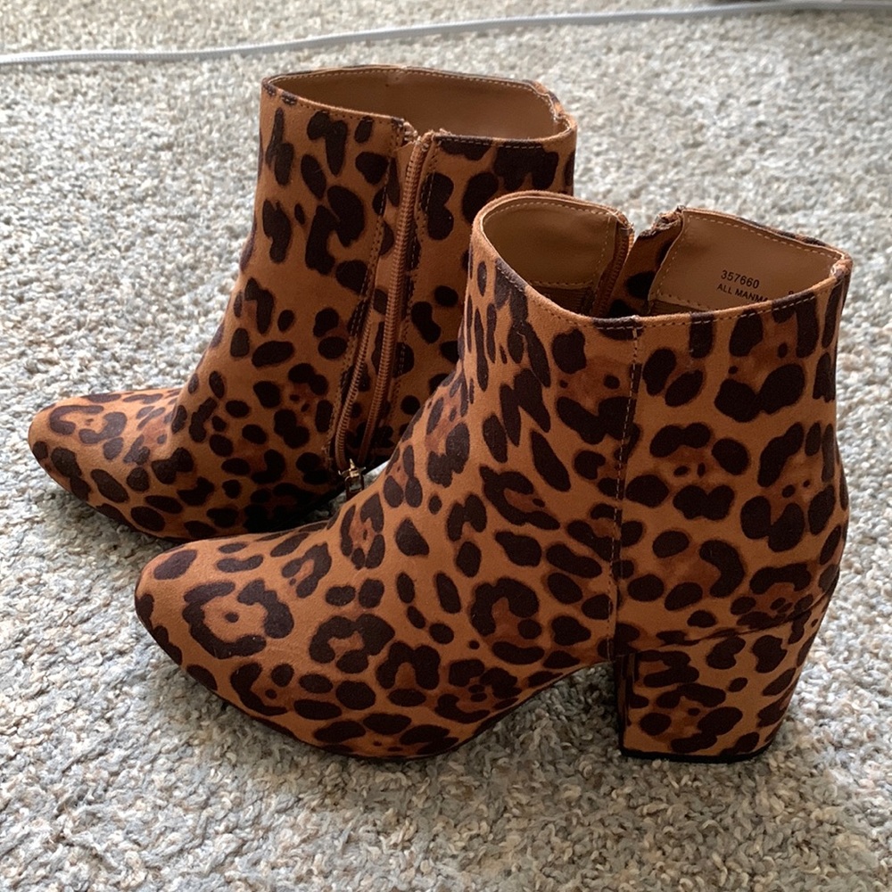 Leopard print boots
